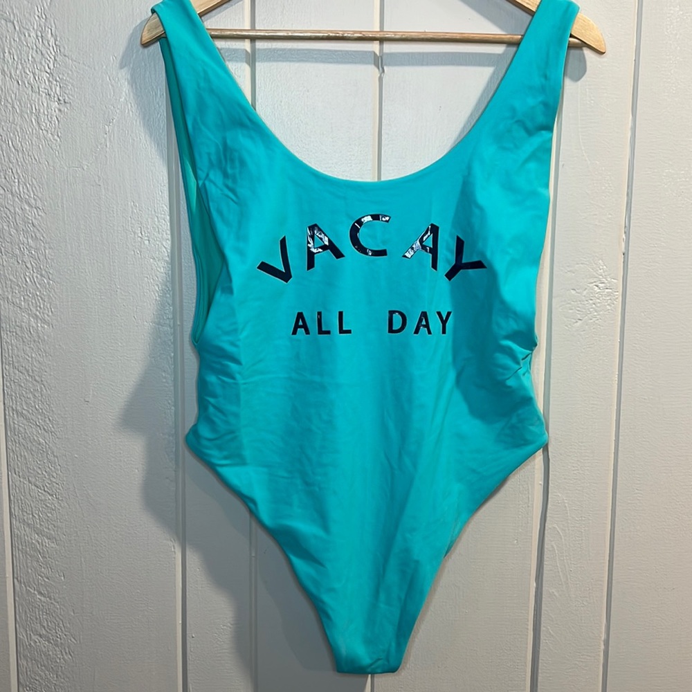 Aerie “Vacay All Day” Swimsuit Tiffany Blue - Picture 1 of 9